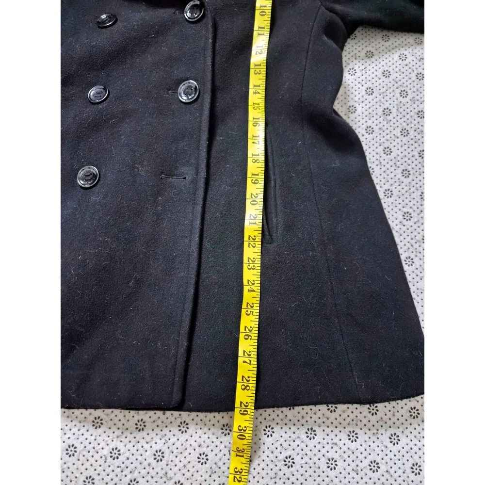 Calvin Klein Black  Blend Double Breasted Pea Coat Womens Size 10 - Picture 5 of 7